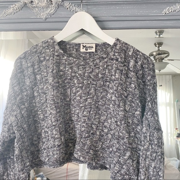 Show Me Your Mumu Crop Gray Knit Sweater Size S - Picture 6 of 7